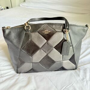 Coach Black Patchwork Leather Satchel Bag